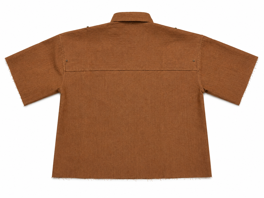 SHIFT SHIRT - GREEN CAMO // BROWN RAW DENIM