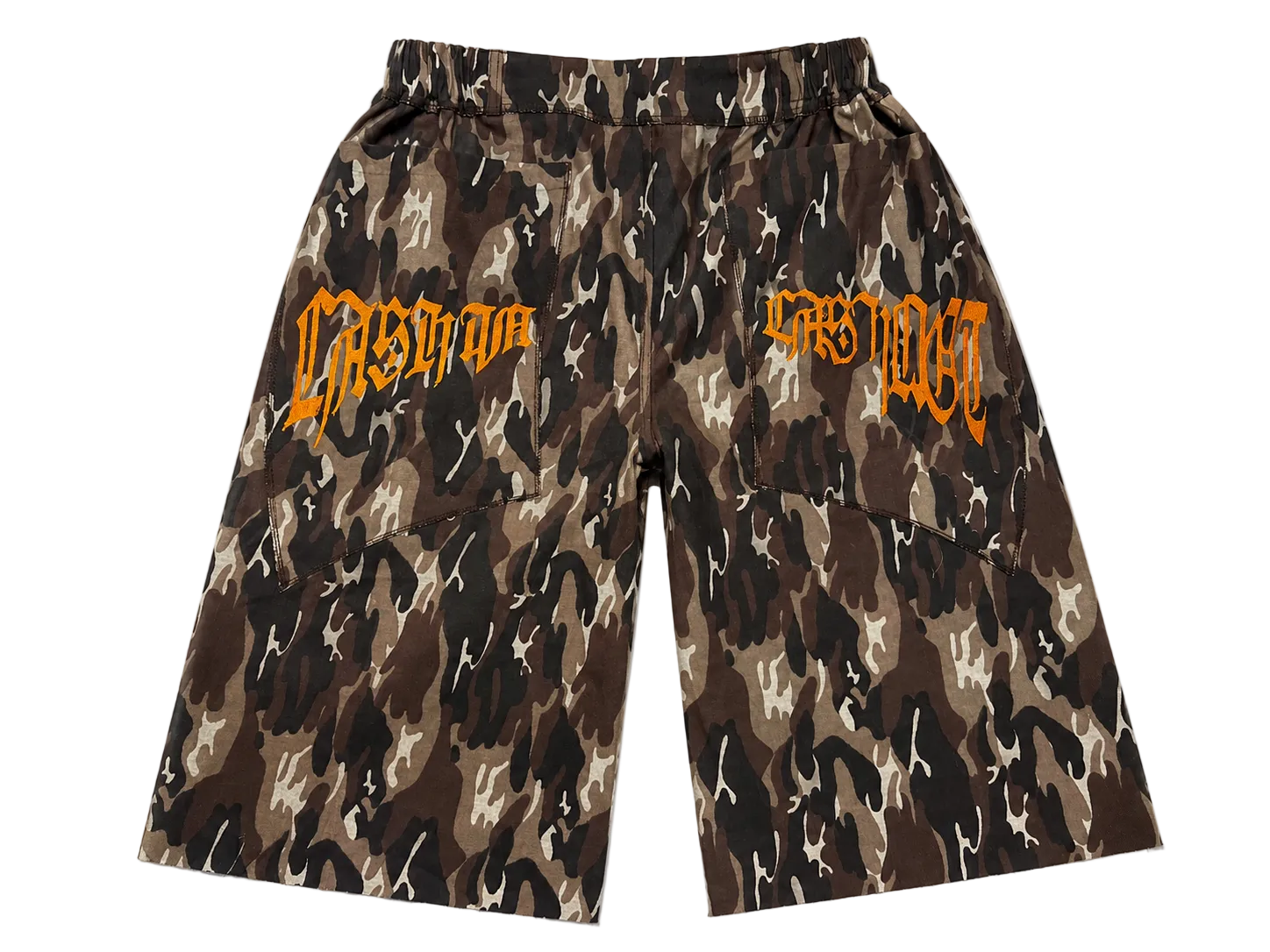 JOLT JORTS - BROWN CAMO // GREY RAW DENIM