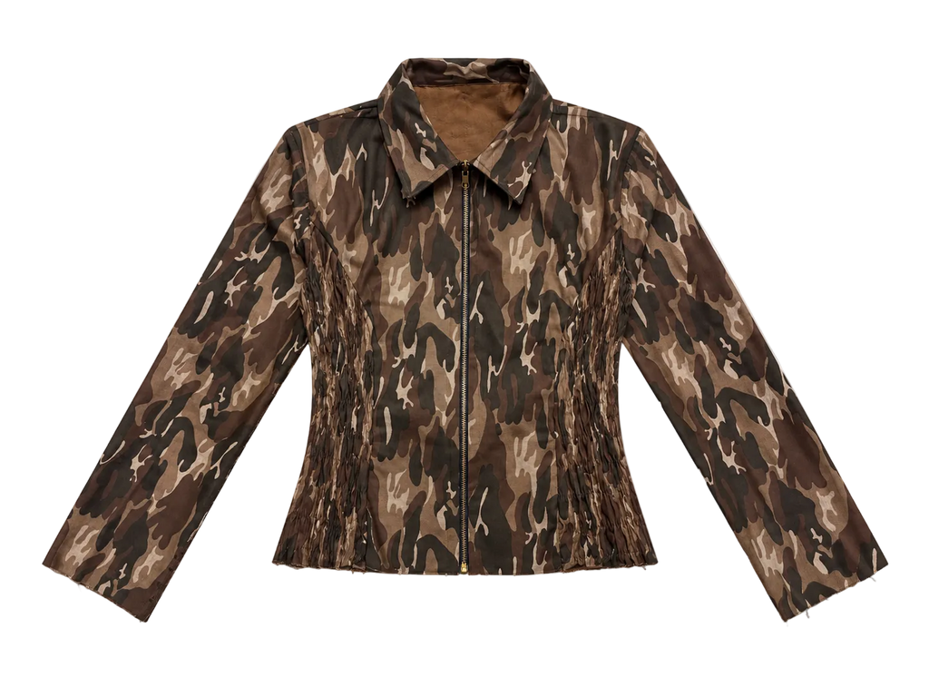 TENSION TOP - BROWN CAMO // BROWN RAW DENIM