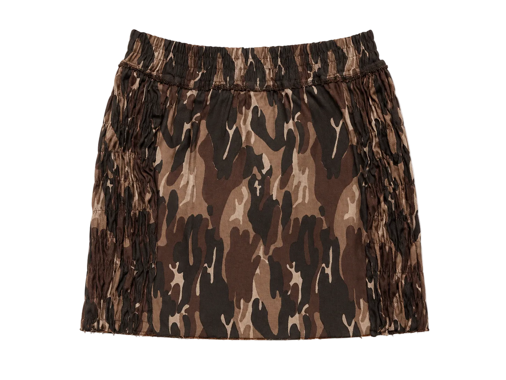 SHIFT SKIRT - BROWN CAMO // BROWN RAW DENIM