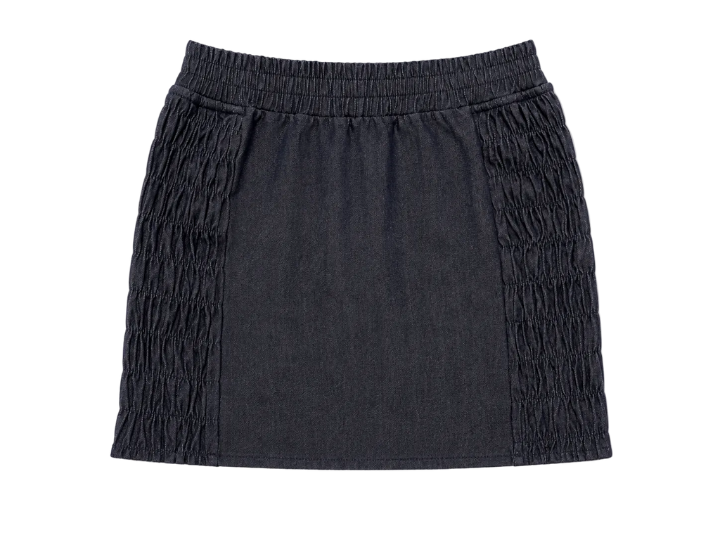 SHIFT SKIRT - DARK BLUE CAMO // BLUE RAW DENIM