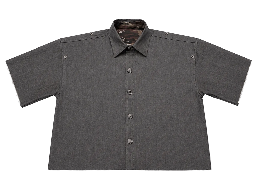 SHIFT SHIRT - BROWN CAMO // GREY RAW DENIM