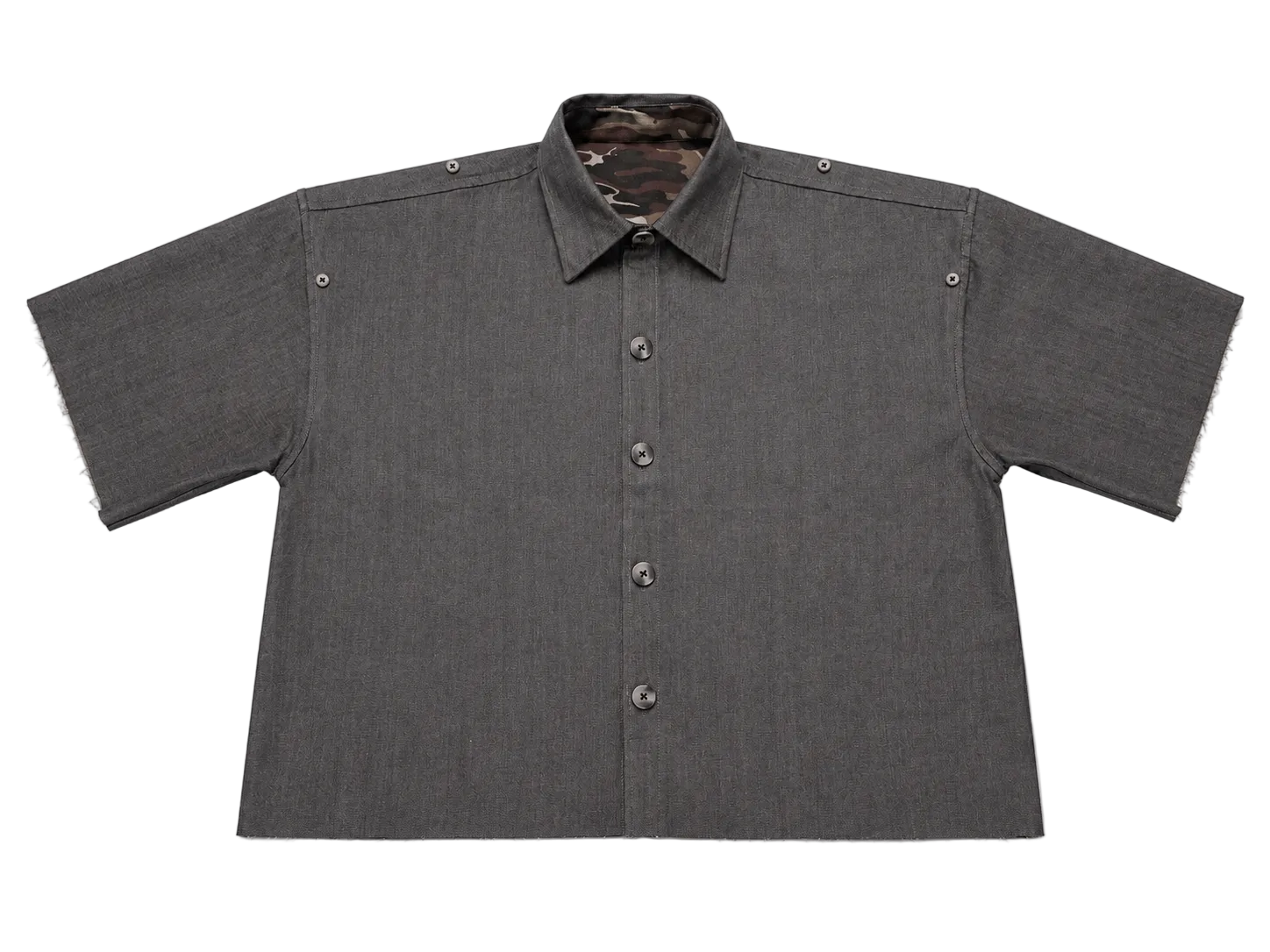 SHIFT SHIRT - BROWN CAMO // GREY RAW DENIM