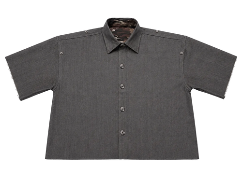 SHIFT SHIRT - BROWN CAMO // GREY RAW DENIM