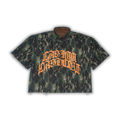 GREEN CAMO // BROWN RAW DENIM SHIRT