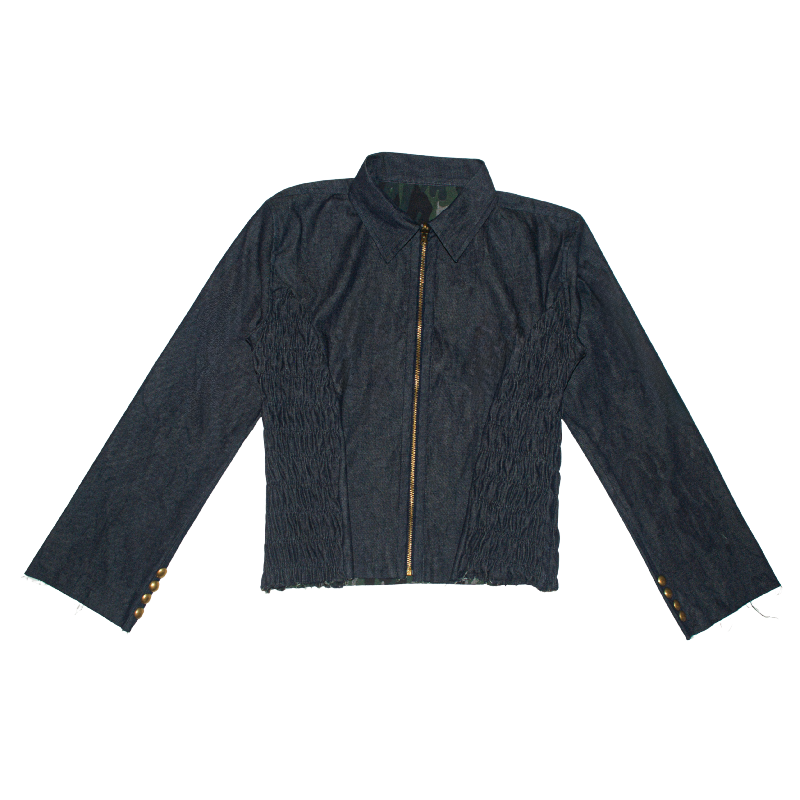 DARK BLUE CAMO // BLUE RAW DENIM TOP