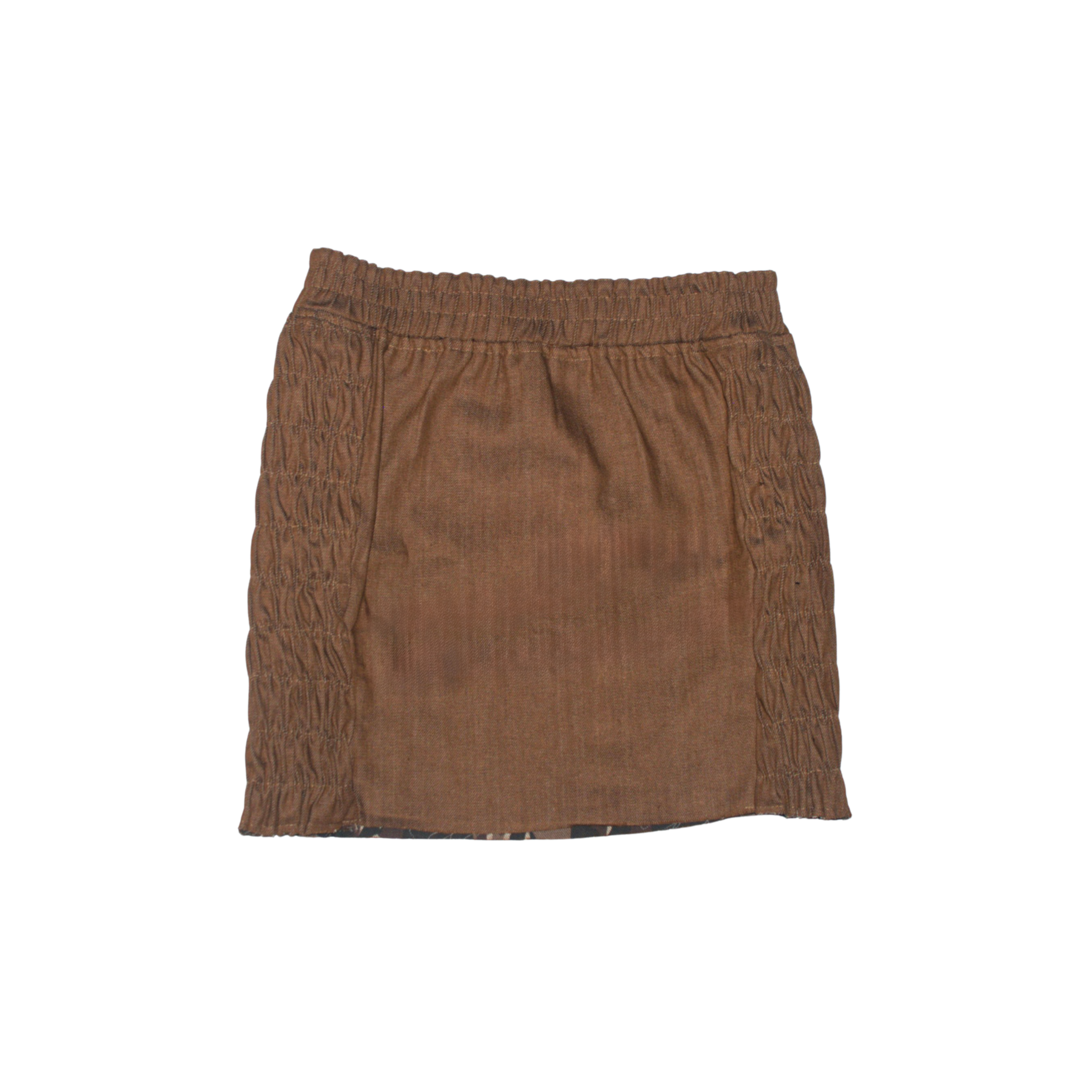BROWN CAMO // BROWN RAW DENIM SKIRT