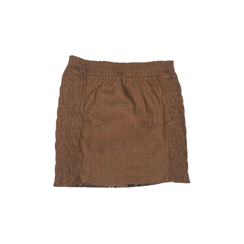 BROWN CAMO // BROWN RAW DENIM SKIRT