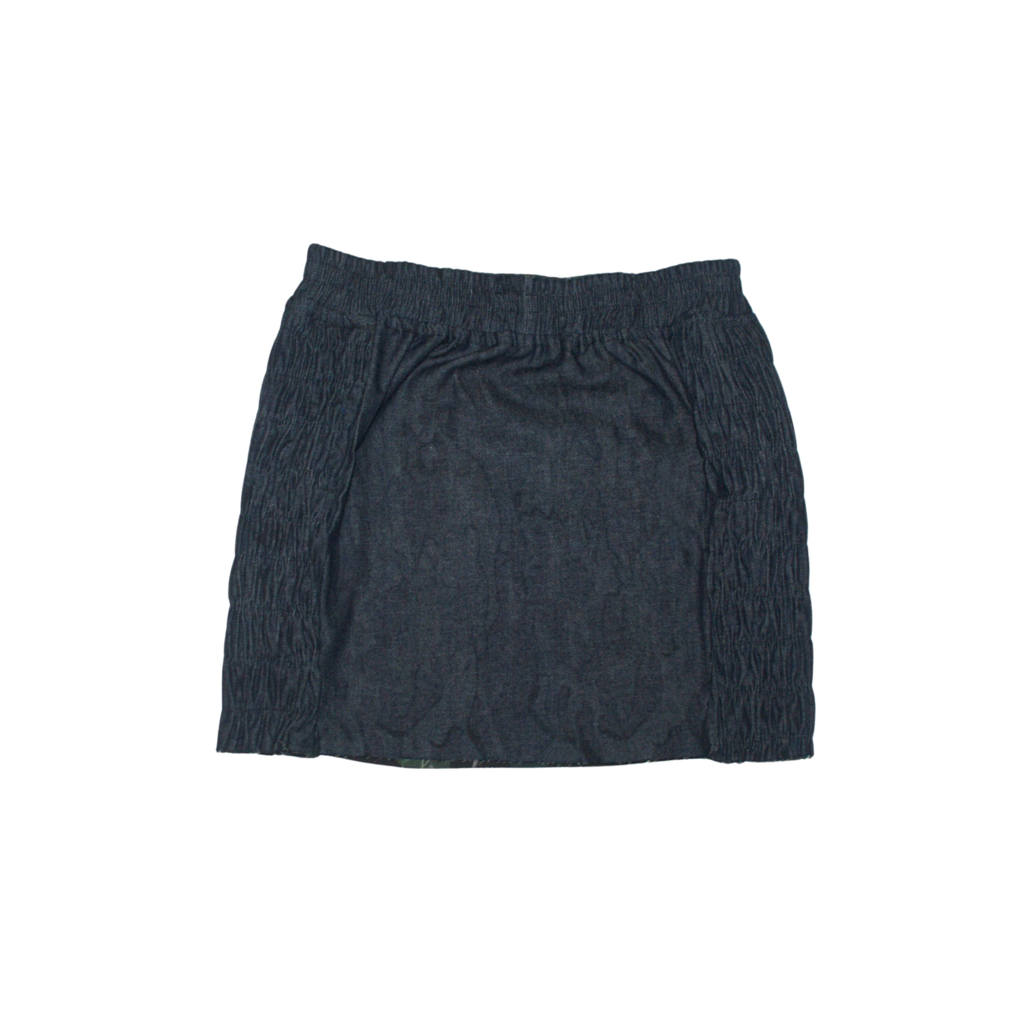DARK BLUE CAMO // BLUE RAW DENIMN SKIRT