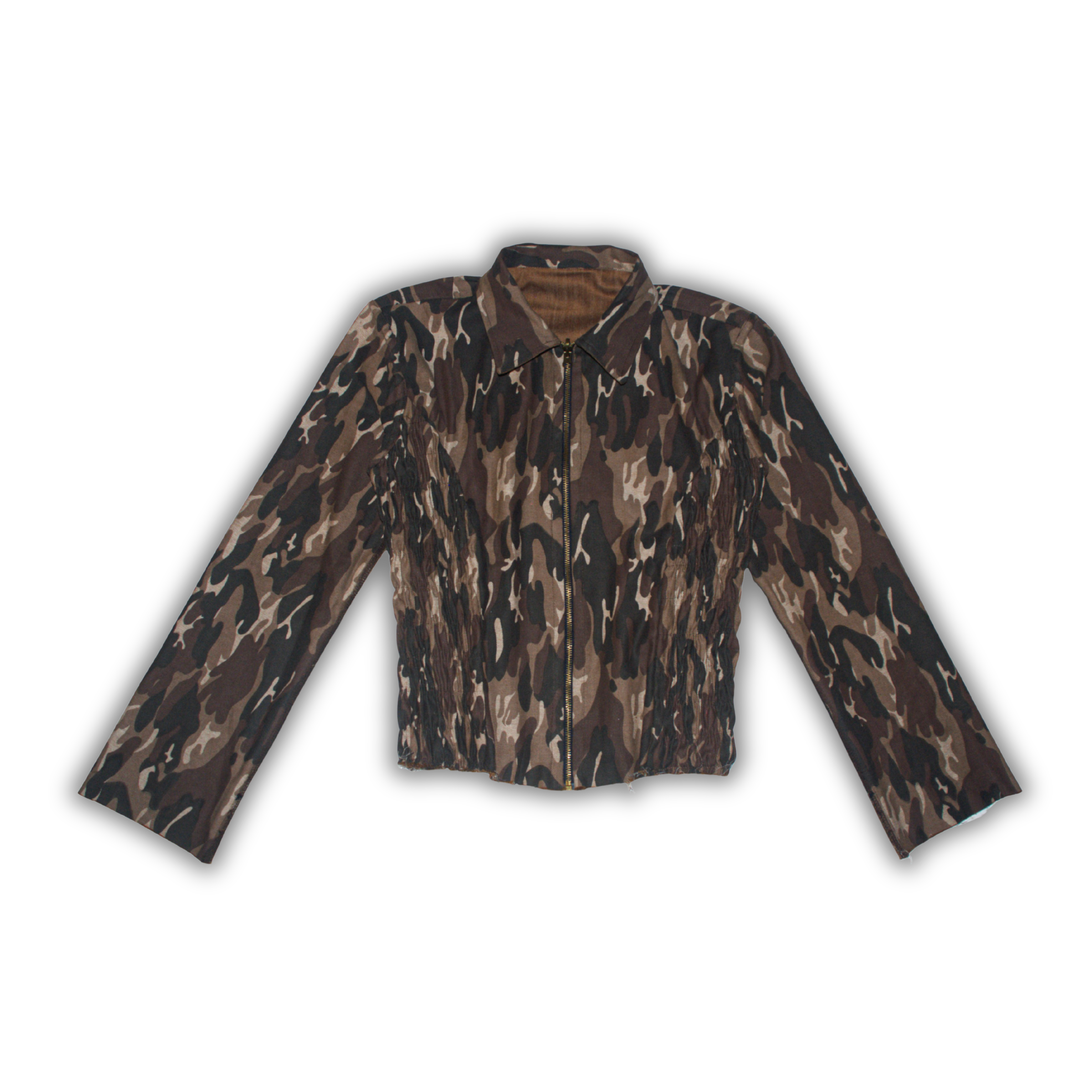 BROWN CAMO // BROWN RAW DENIM TOP