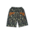 GREEN CAMO // BROWN RAW DENIM JORTS