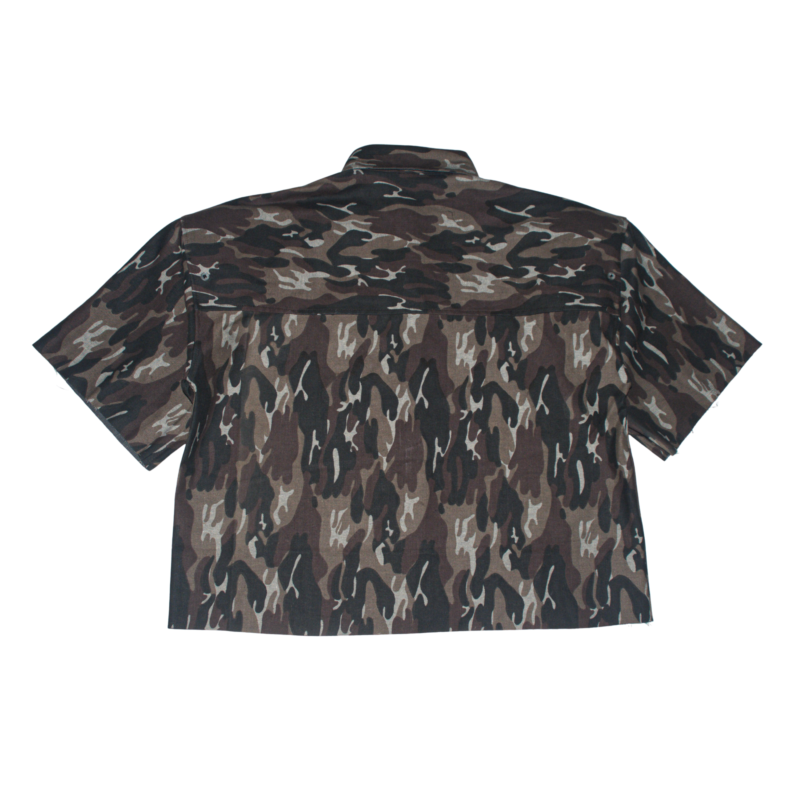 BROWN CAMO // GREY RAW DENIM SHIRT