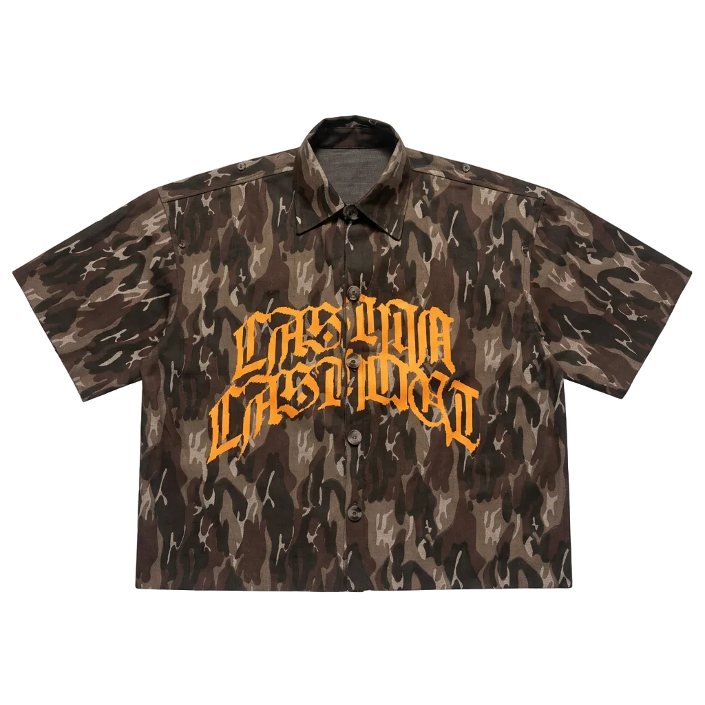 SHIFT SHIRT - BROWN CAMO // GREY RAW DENIM