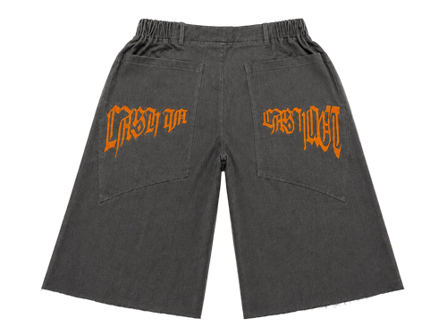 JOLT JORTS - BROWN CAMO // GREY RAW DENIM